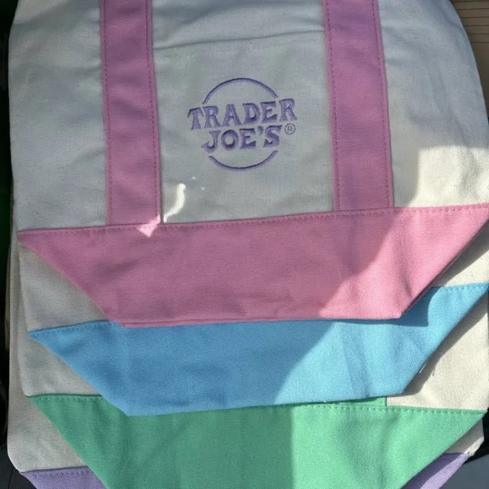 Kids Tote Bag Set - Pink, Blue, Green